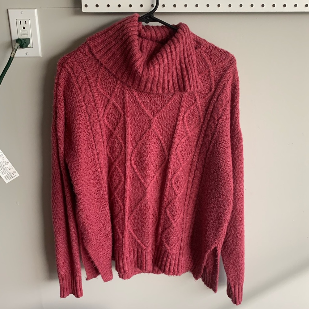 Split Turtleneck Sweater